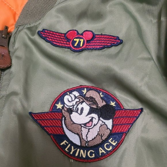 Disneyland Resort Mickey Jacket Flying Ace Size S 5/6 Reversible Bomber Jacket - Picture 4 of 10